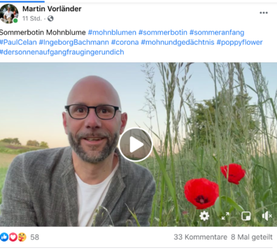 Er ist evangelischer Pfarrer und Theologischer Redakteur im Medienhaus Frankfurt und in seinen kurzen Podcasts auf seinem Facebook-Kanal merkt man Martin V